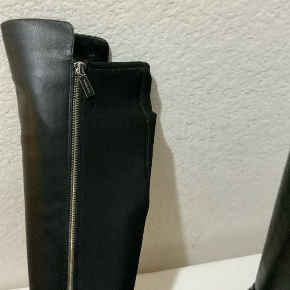 Michael Kors Womens Black Leather Side Zipper Knee High Riding Boots 6.5 - Picture 7 of 15